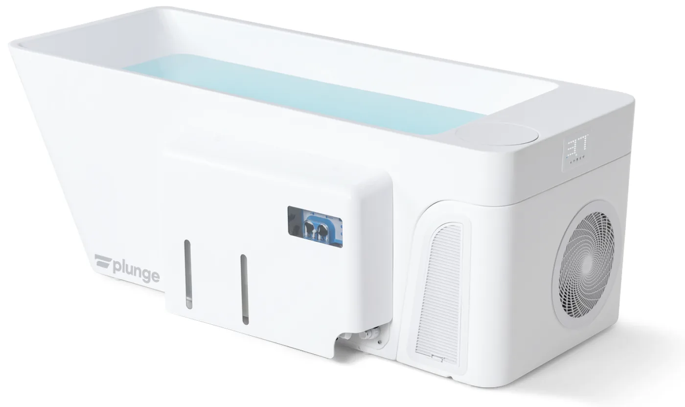 Commercial cold plunge tub installed in a recovery room